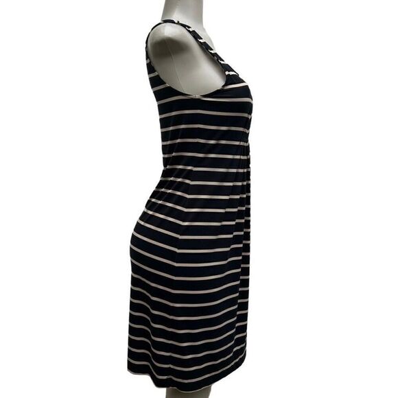 NWOT Soma Tank Dress Women's Small Black & White Striped Pintuck Scoop Neck - Picture 5 of 13